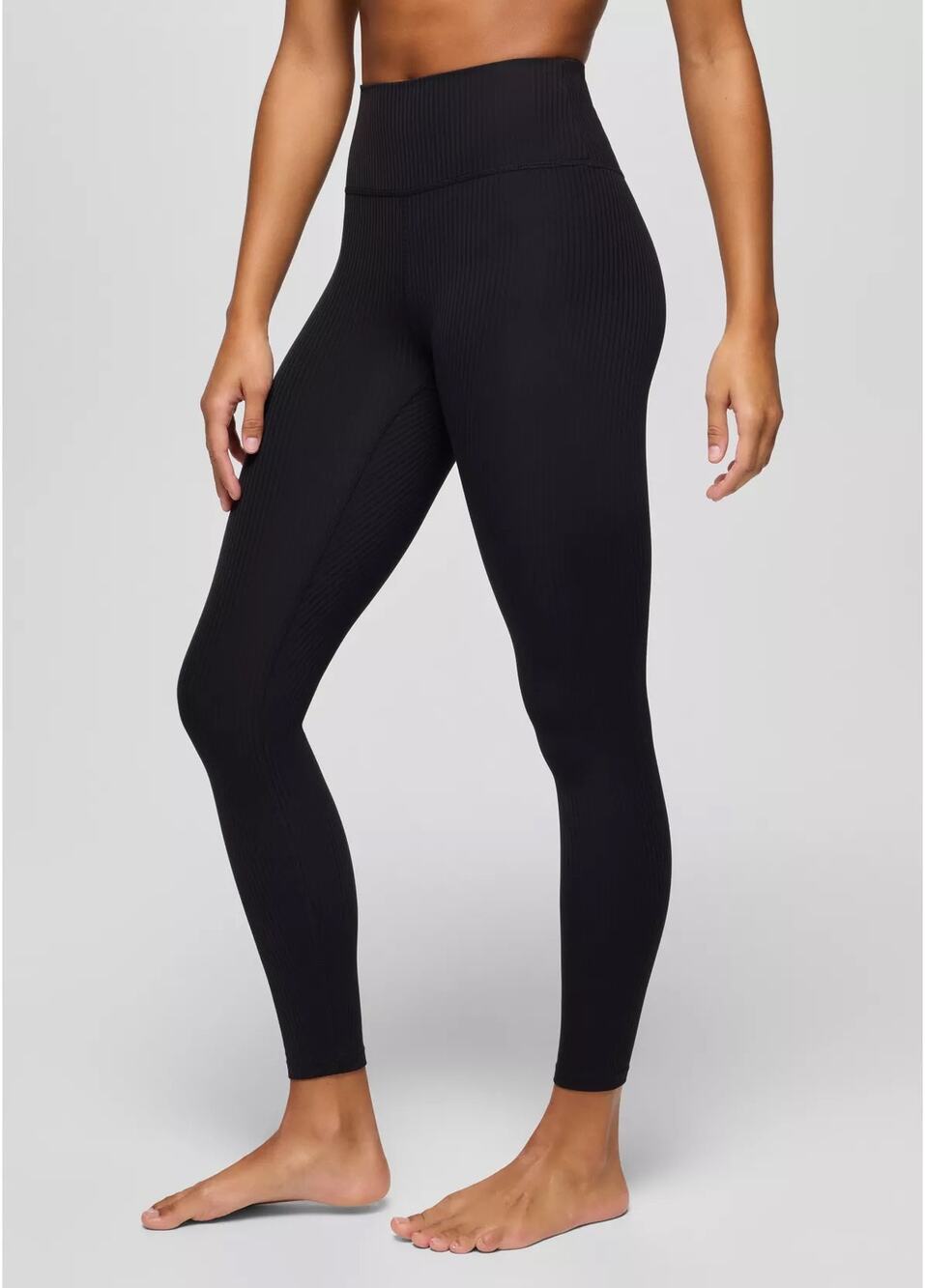 Prana Luxara Rib 7/8 Legging Womens XS Black High Rise Ribbed Hidden Key Pocket